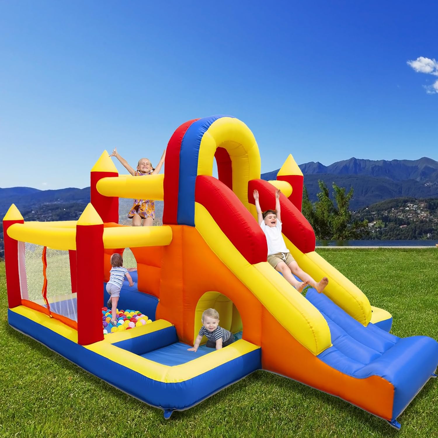 insuflável castelo infantil colorido para festas – CF Tools